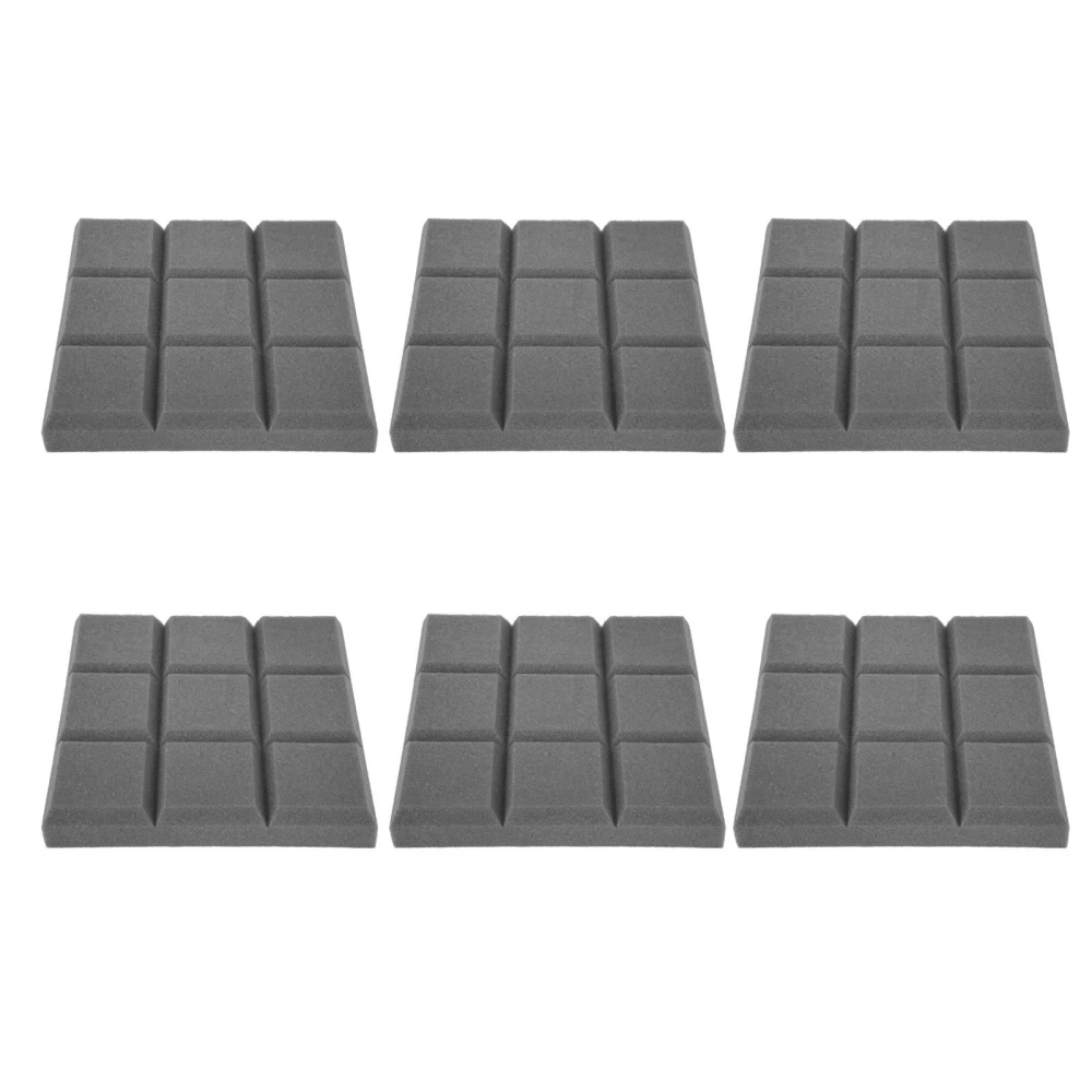 6Pcs Sound Absorption Panels Acoustic Sound Proof High Density Flame Retardant Material(Gray )