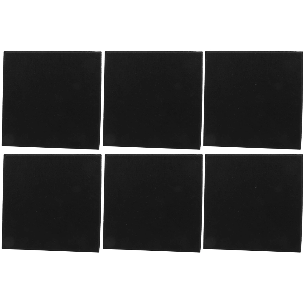 6Pcs SoundAbsorbing Board Acoustic Polyester Fiber Soundproof Fireproof Silencer Panels(Black )