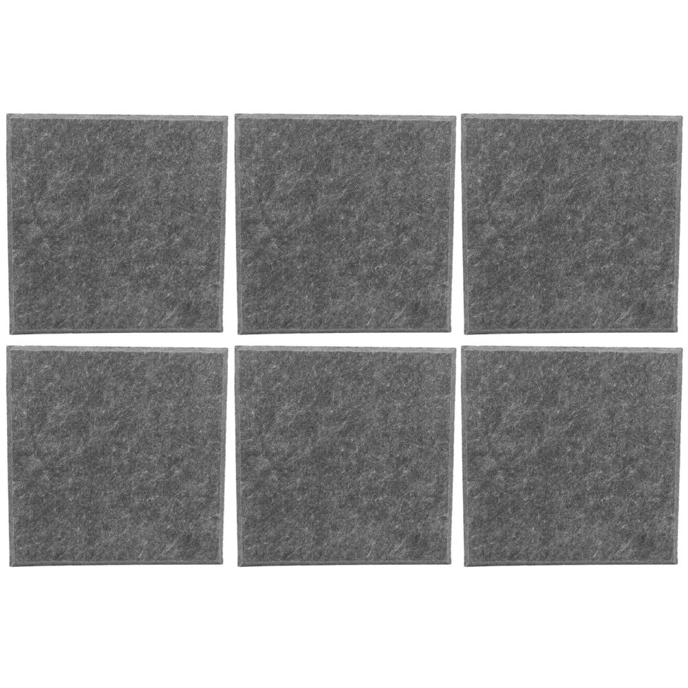 6Pcs SoundAbsorbing Board Acoustic Polyester Fiber Soundproof Fireproof Silencer Panels(Gray )