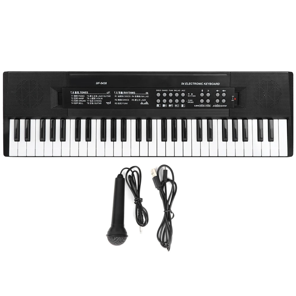 Electronic Organ Microphone and Recording Function 54‑Key Piano Keyboard BF‑5438