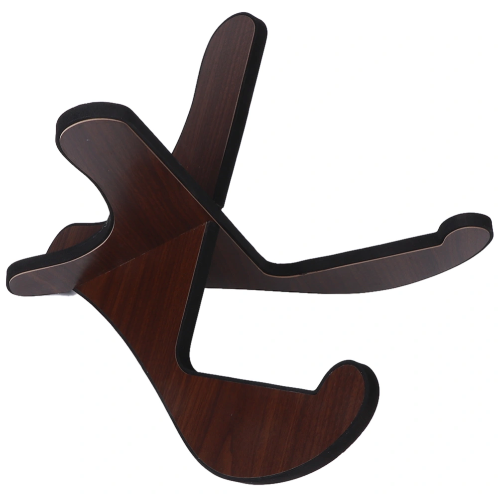 Guitar Stand Ukulele Violin Accessories Wood Detachable High&#8209;End Convenient Storage(Dark Wood )