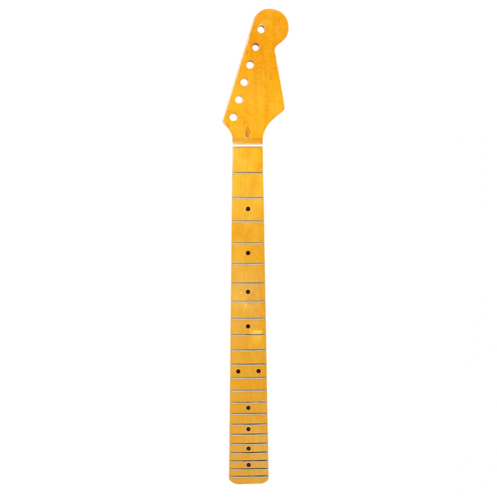 Guitar Neck with 22 Fret Electric Canada Maple Rosewood Fingerboard Repalcement for Fender StyleBright Yellow