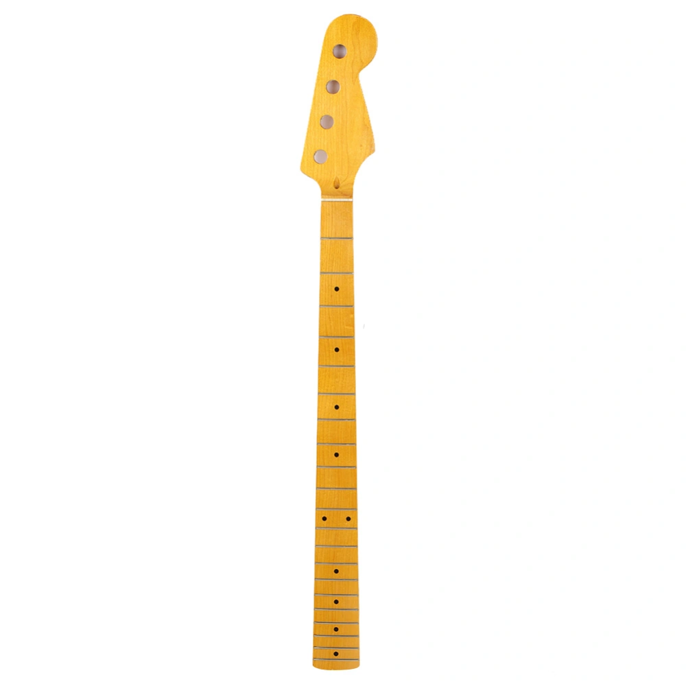 Bass Guitar Neck Canadian Maple 4 String 21 Fret Musical Instrument Replacement AccessoriesBright Yellow