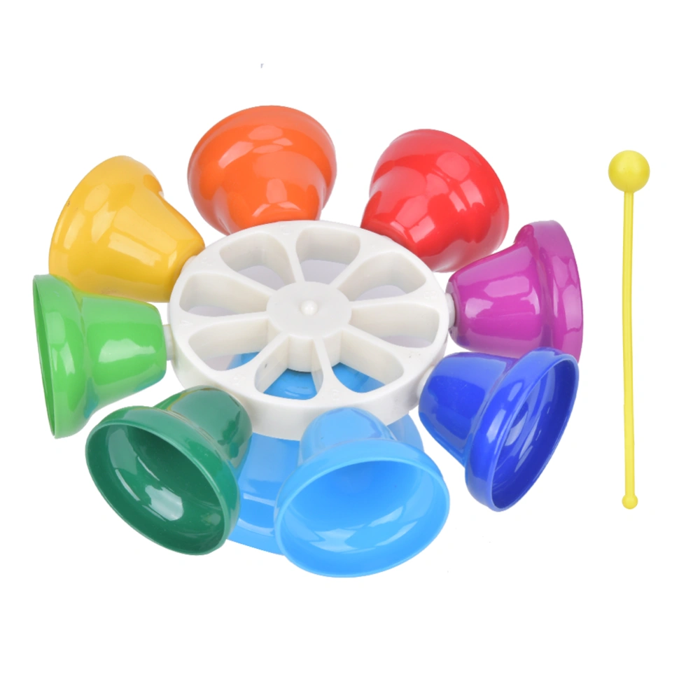 8 Tone Hand Bells Rainbow Color Children's Musical Tambourine Toys Instrument Accessories