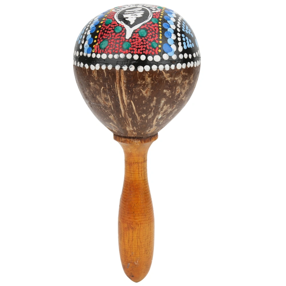 Sand Hammer Coconut Shell Art Portable Handheld Toy Musical Instrument AccessoriesCoconut Shell and Wood