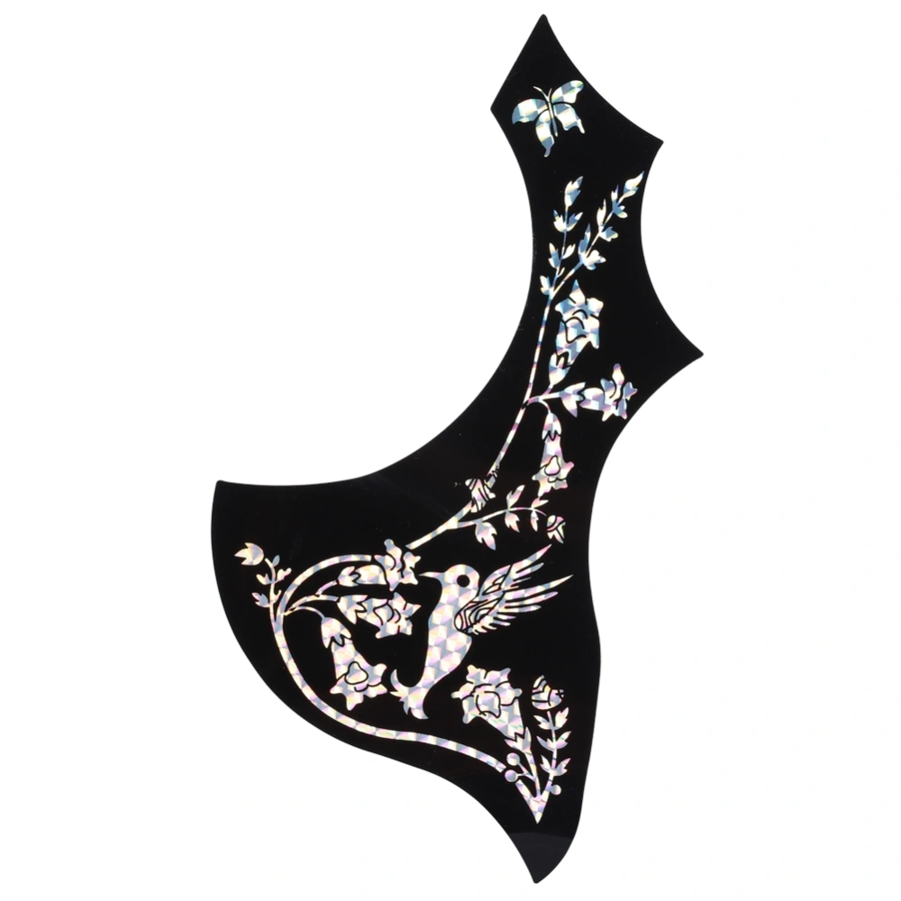 Guitar Pickguard Self Adhesive Sticker Black Color Flower Bird Guard Universal Accessories