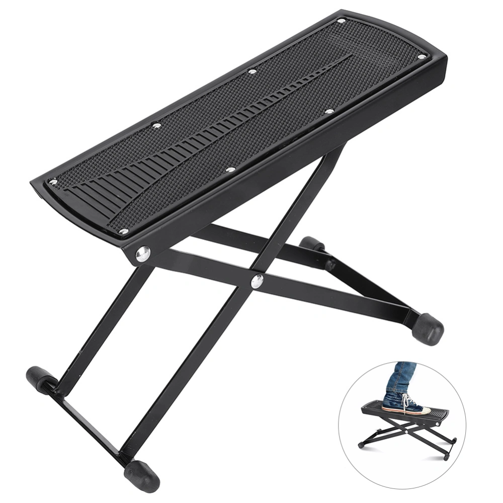 Guitar Footrest Portable Classical Multi Block Adjustable and Pedal Foot Type Shelf(Black )