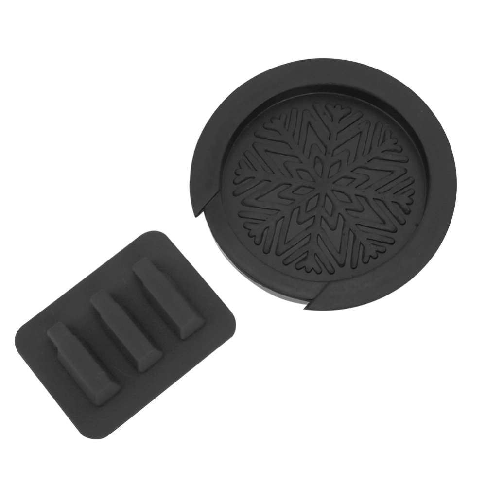 Guitar Mute Pad Sound Hole Cover Black Silicone Musical Instrument Accessories(Black )