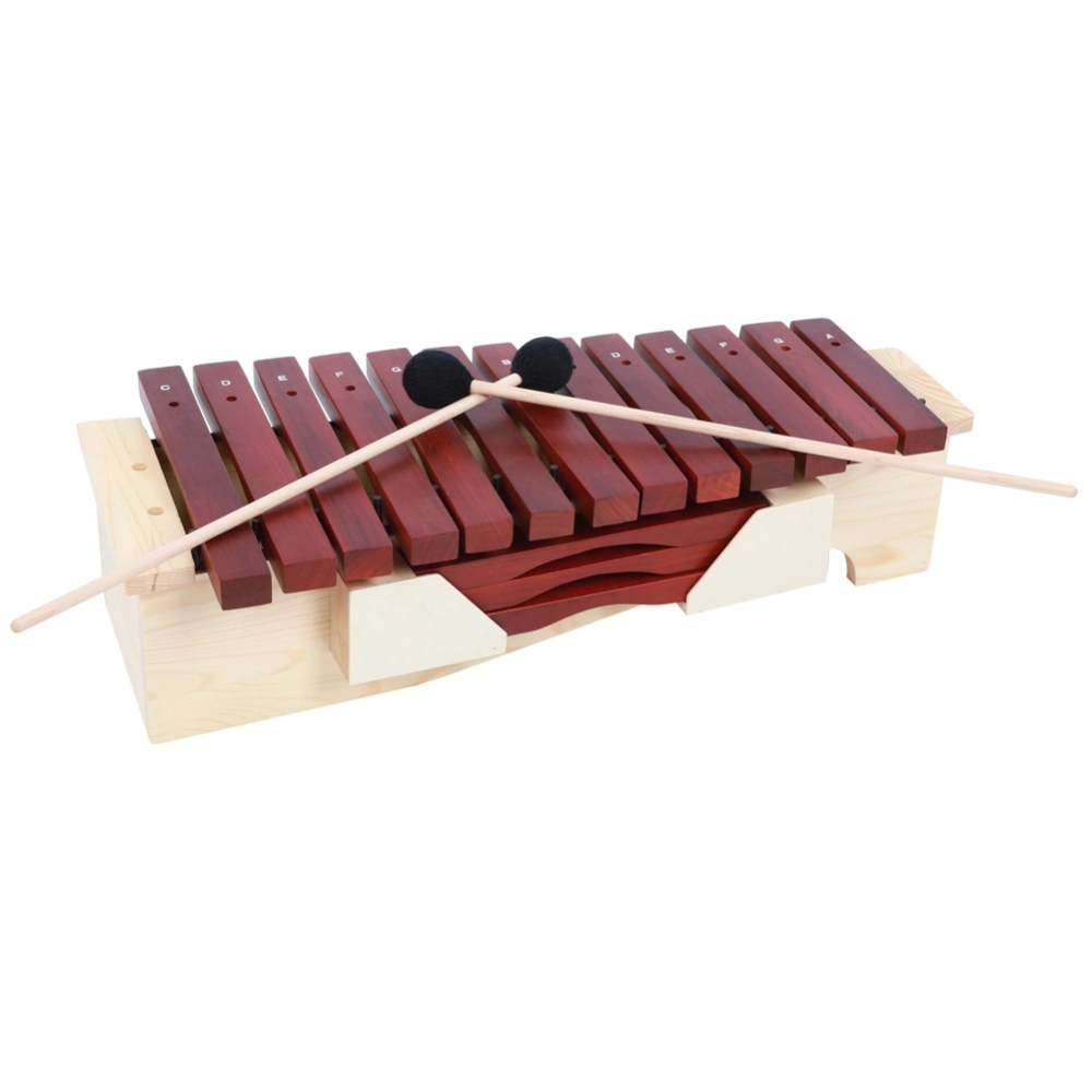 Xylophone Red Hardwood Rosewood Children Toy Percussion Instrument with 2Pcs Mallet