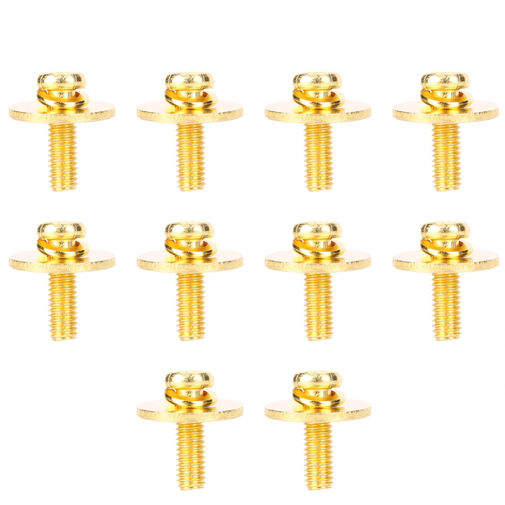 10Pcs Drum Kit Ear Screws Gold Piercing Nail Accessories Drummerer Maintenance ToolGold