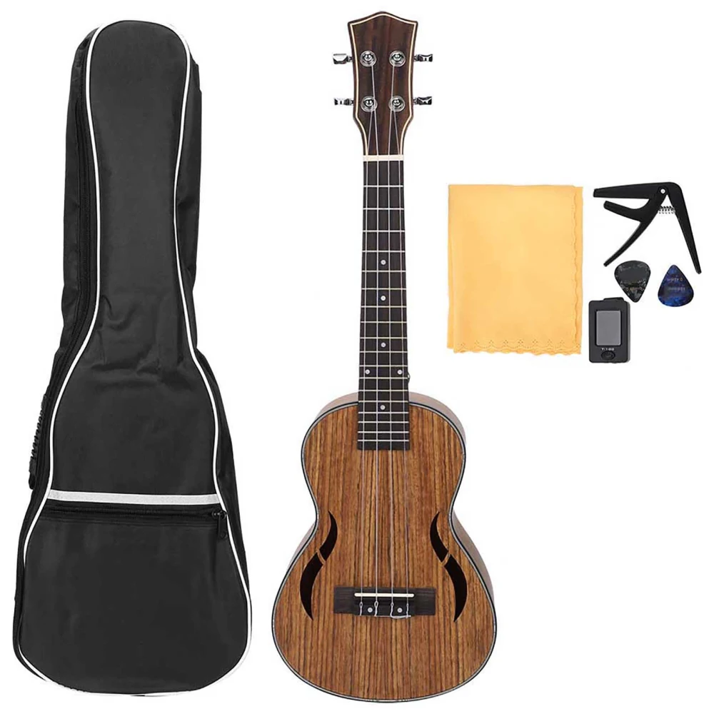 23 Inch Walnut Concert Classic Ukulele Musical Instrument for Beginner Music Lover