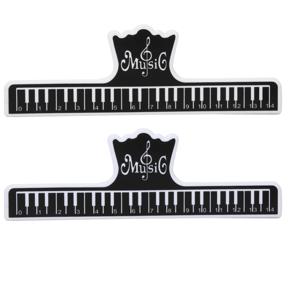 2Pcs Musical Book Note Clip Plastic Page Holder Musical Instrument Performance Accessories Yellow/Black Black