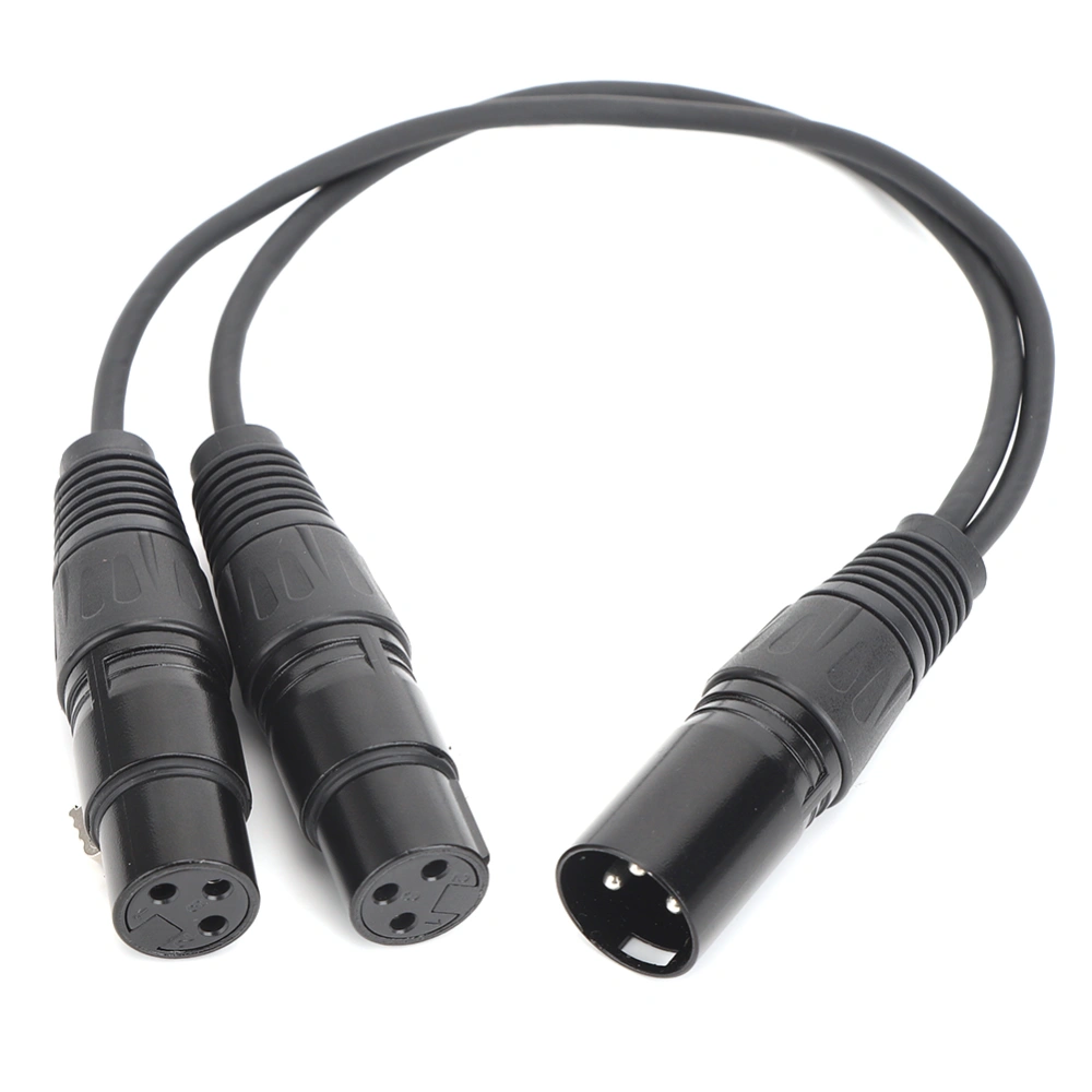 1 Male XLR Input to 2 Female XLR Output Cable Y Type Adapter Conversion Cable Accessories