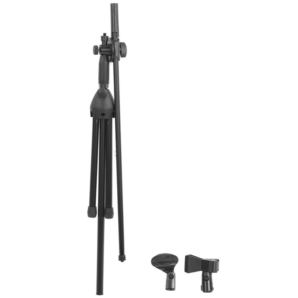 Tripod Boom Microphone Stand Multifunctional Adjustable Black Metal Floor Standing for Performance