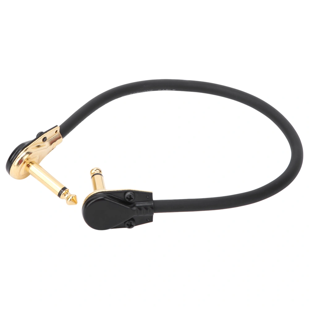 Guitar Pedal Cable Black Golden Right Angle Plug Musical Instrument Accessories 33cm Length