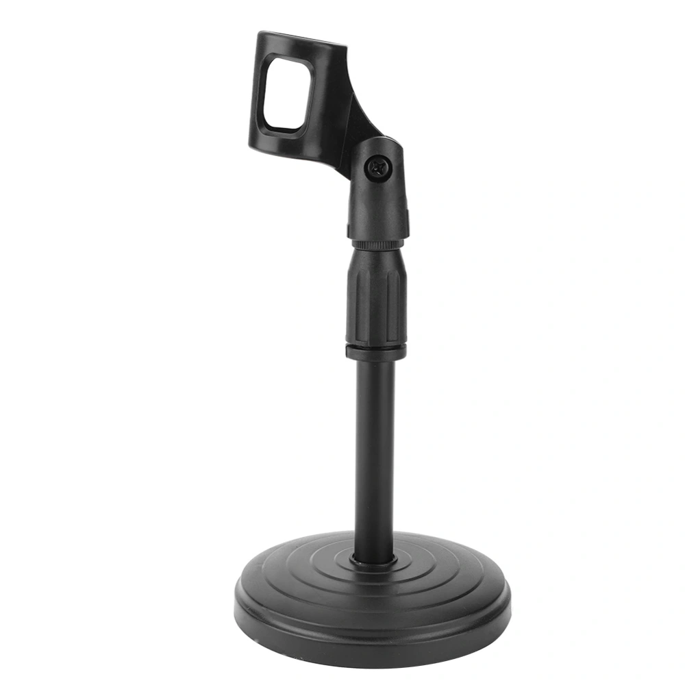 Detachable Adjustable Desktop Short Microphone Disc Stand with Non-Slip Mic Clip