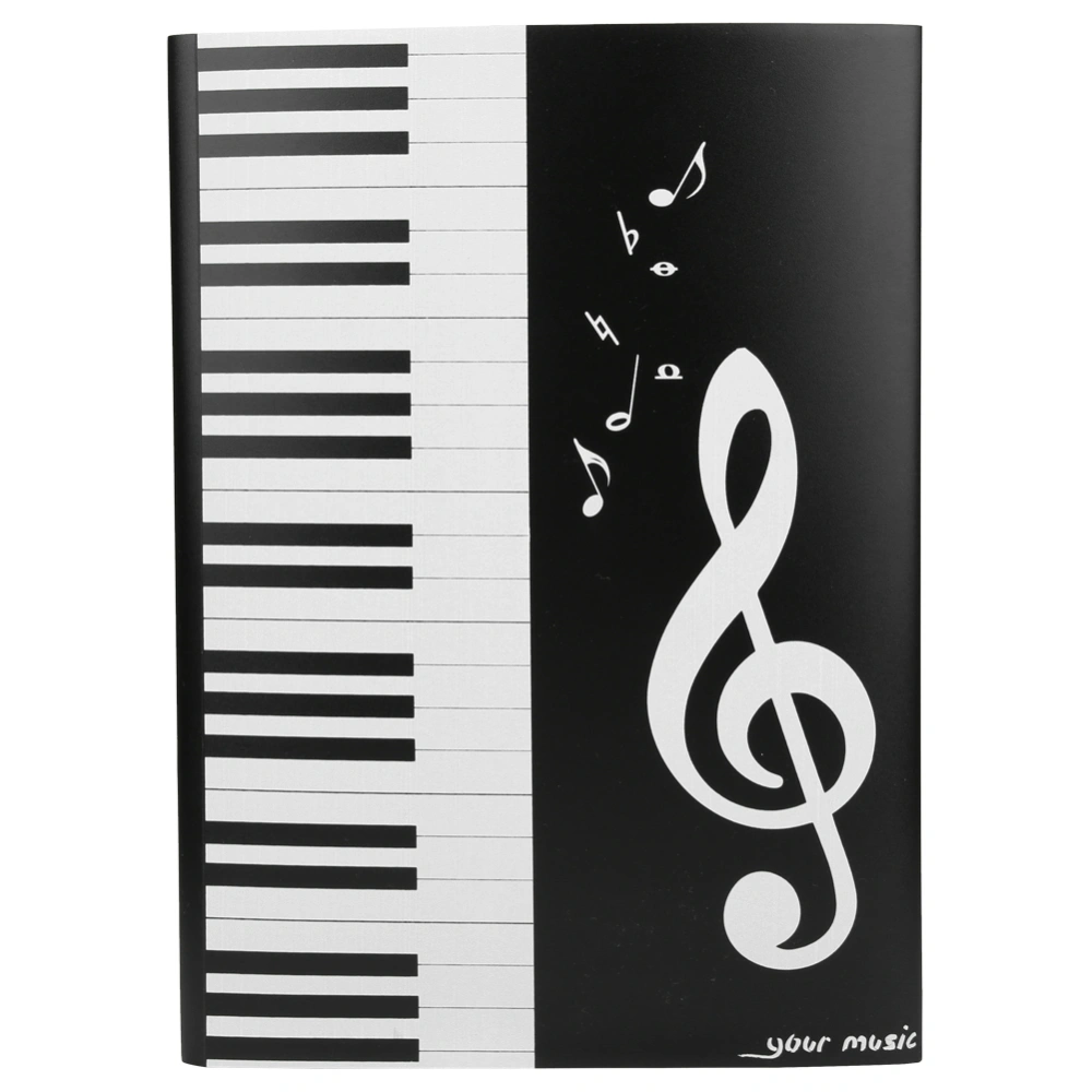 Music Score Folder A4 Sized 4 Pages Music Themed Piano Score Folder for Pianist