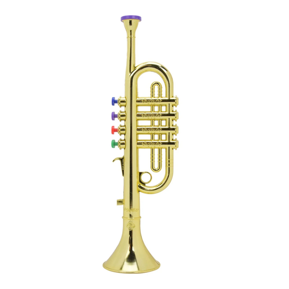 Kid Trumpet Golden Coated Plastic Children Preschool Music Toy Gift Wind Instrument