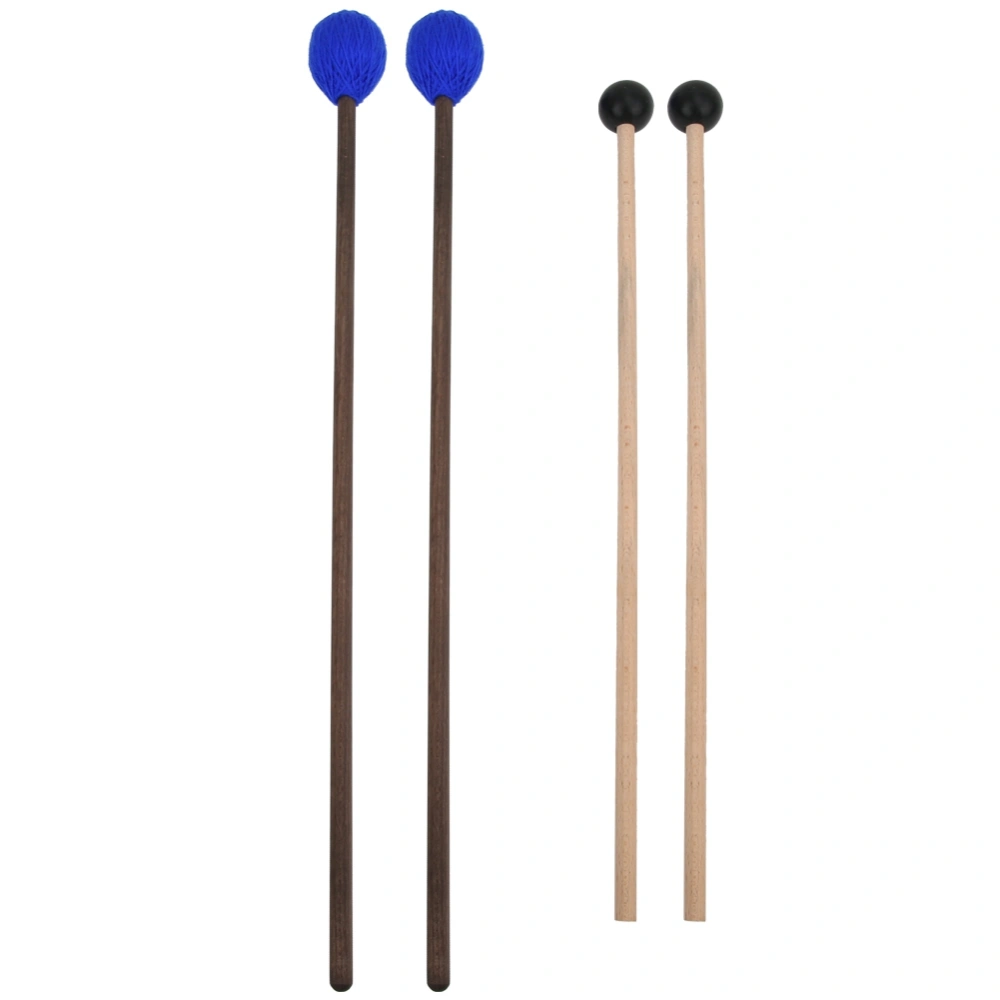 4 Pcs Marimba Mallet Yarn and Rubber Head Maple Wood Percussion Mallet for Marimba