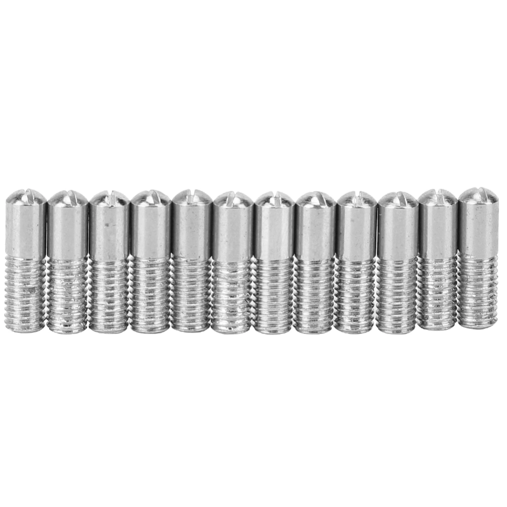 12Pcs Electric Guitar Screws Silver Steel Single Pickup Panel Fasteners Accessories