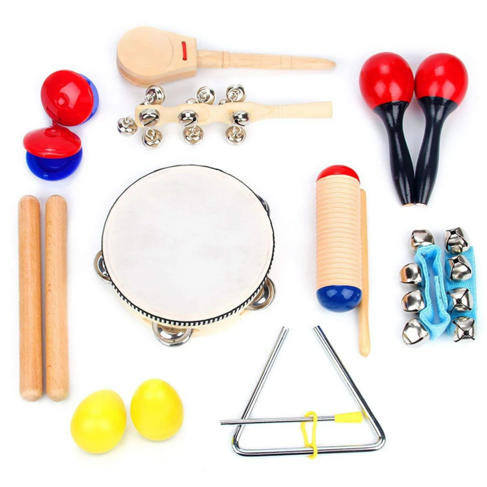 10Pcs Toddler Educational Music Toy Orff Percussion Instruments Set Children Kids Gift