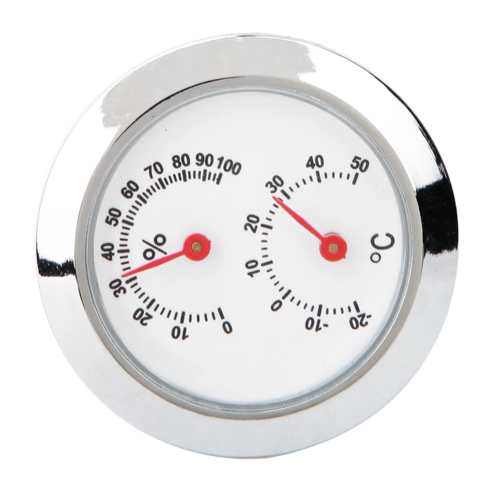 Universal Temperature&Humidity Measuring Gauge 0~100%RH -20~50℃ Hygrothermograph(Silver)