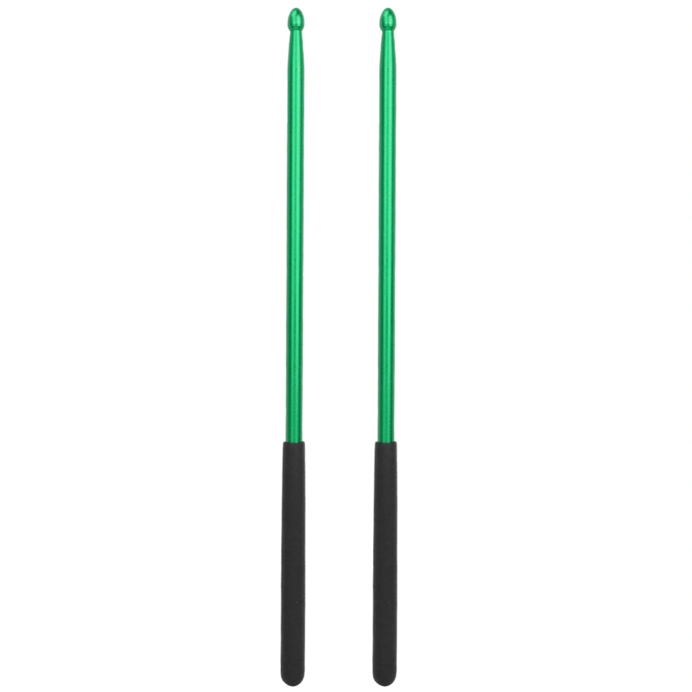 1 pair 5A Metal Drumsticks Aluminum Alloy Drum Stick for Jazz Drum and Drum Mute Pad (Green)