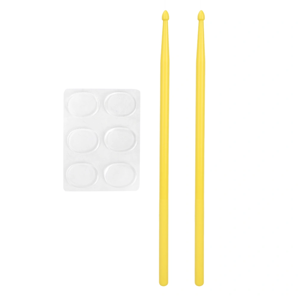 5A Drum Durable Nylon Stick Transparent Mute Pad Set Drum Accessories (Yellow)