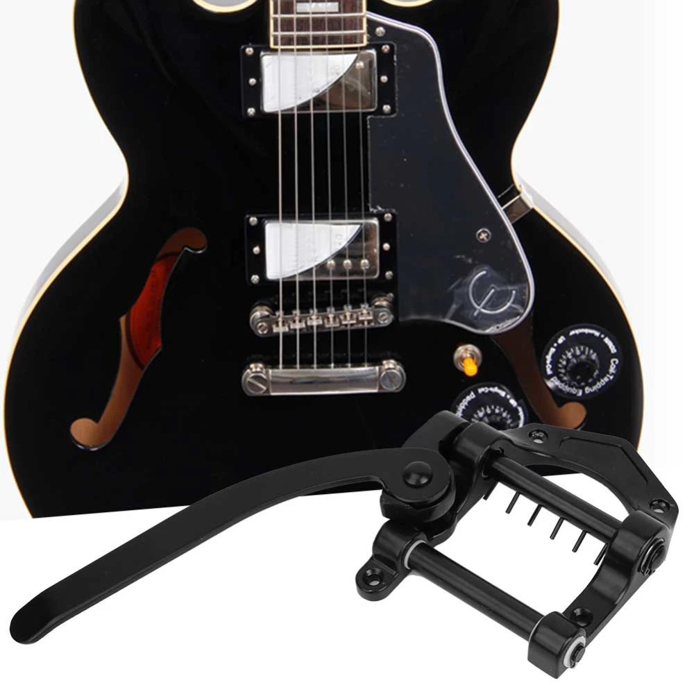 Electronic Guitar Tremolo System Guitar Vibrato Tailpiece Instrument Accessory(Black)