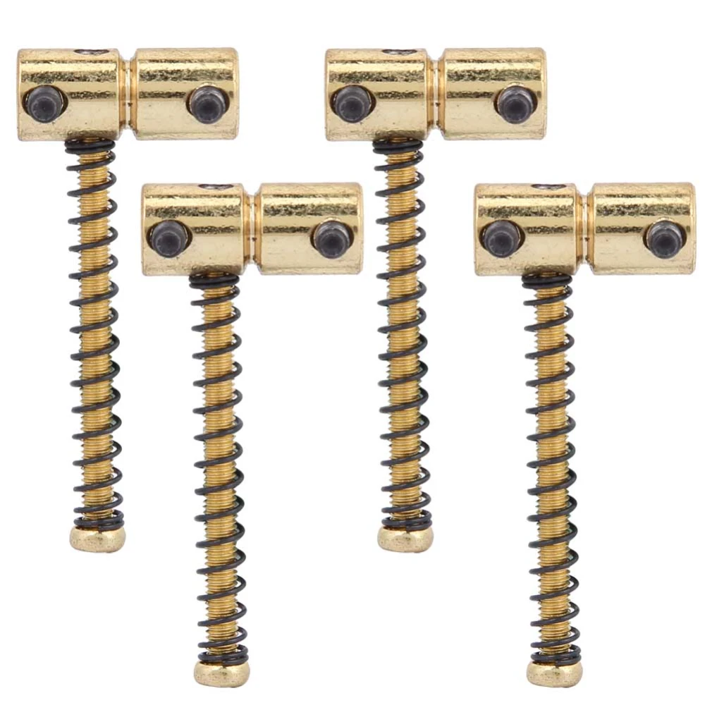 4PCS Electric Guitar Bass Bridge Saddles Replacement Musical Instrument Accessories (Gold)