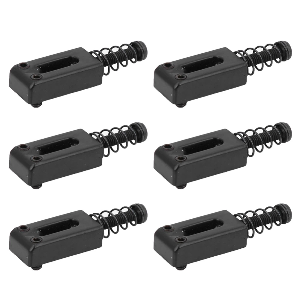 6pcs Single Locking Metal Tremolo Bridge Saddles with Screw Spring for Electric Guitar(Black)