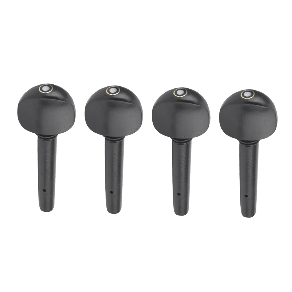 4 Pcs Quality Violin Strings Shaft Tuning Pegs Accessories Ebony Solid Wood(for 1/2 violin)