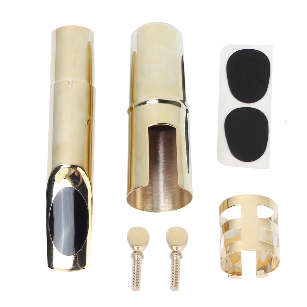 Metal Bariton Saxophone Metal Mouthpiece with Cap Pads Musical Instruments Accessory(5C#)