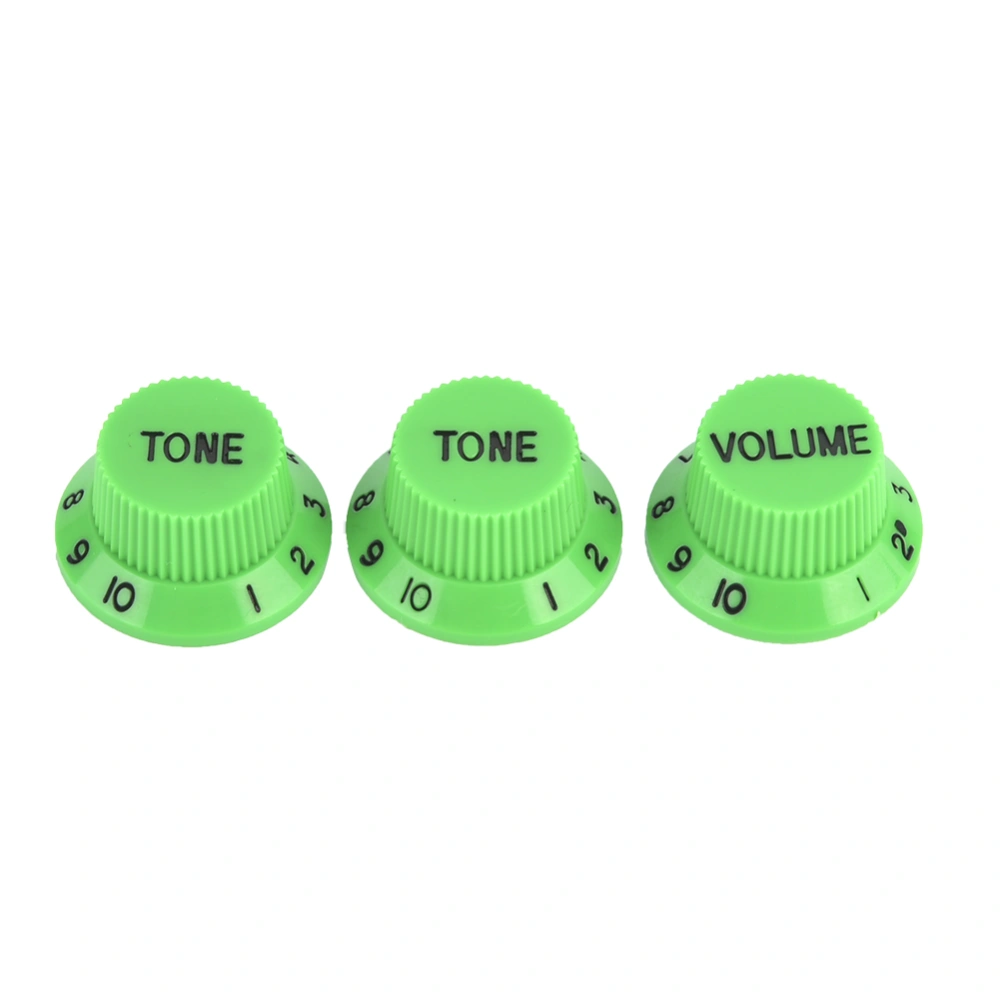 3 Pcs Guitars Volume Tone Control Knobs Button Accessory for St Sq Electric Guitar(Green)