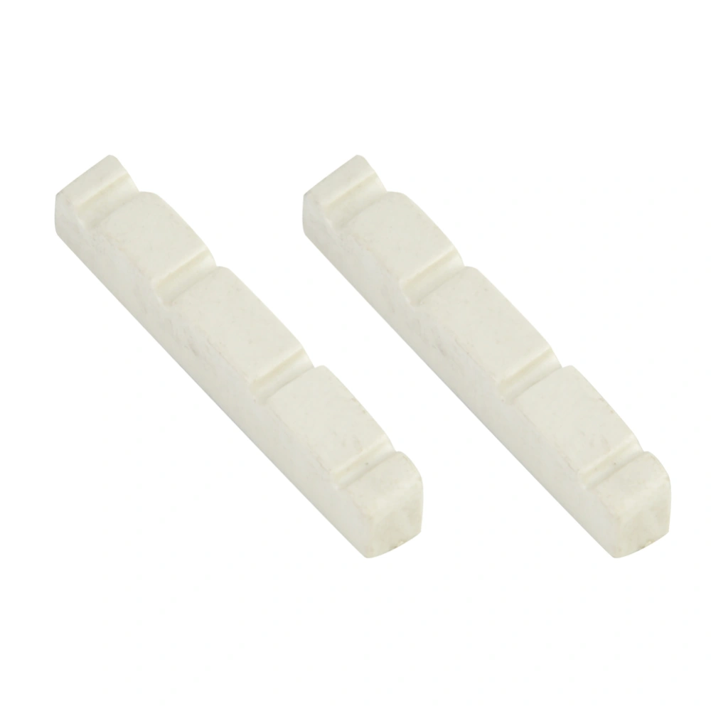 2 Pcs Quality Plastic 4 String Bass Guitar Nut Musical Instrument Replacement(44*5.8*8mm)