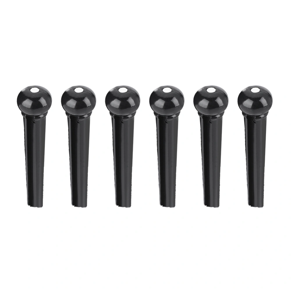 6 Pcs Guitar Bridge Nailed String Cone Nail Musical Instrument Part Accessory(Black)