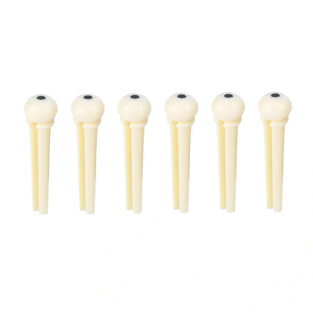 6 Pcs Guitar Bridge Nailed String Cone Nail Musical Instrument Part Accessory(White)