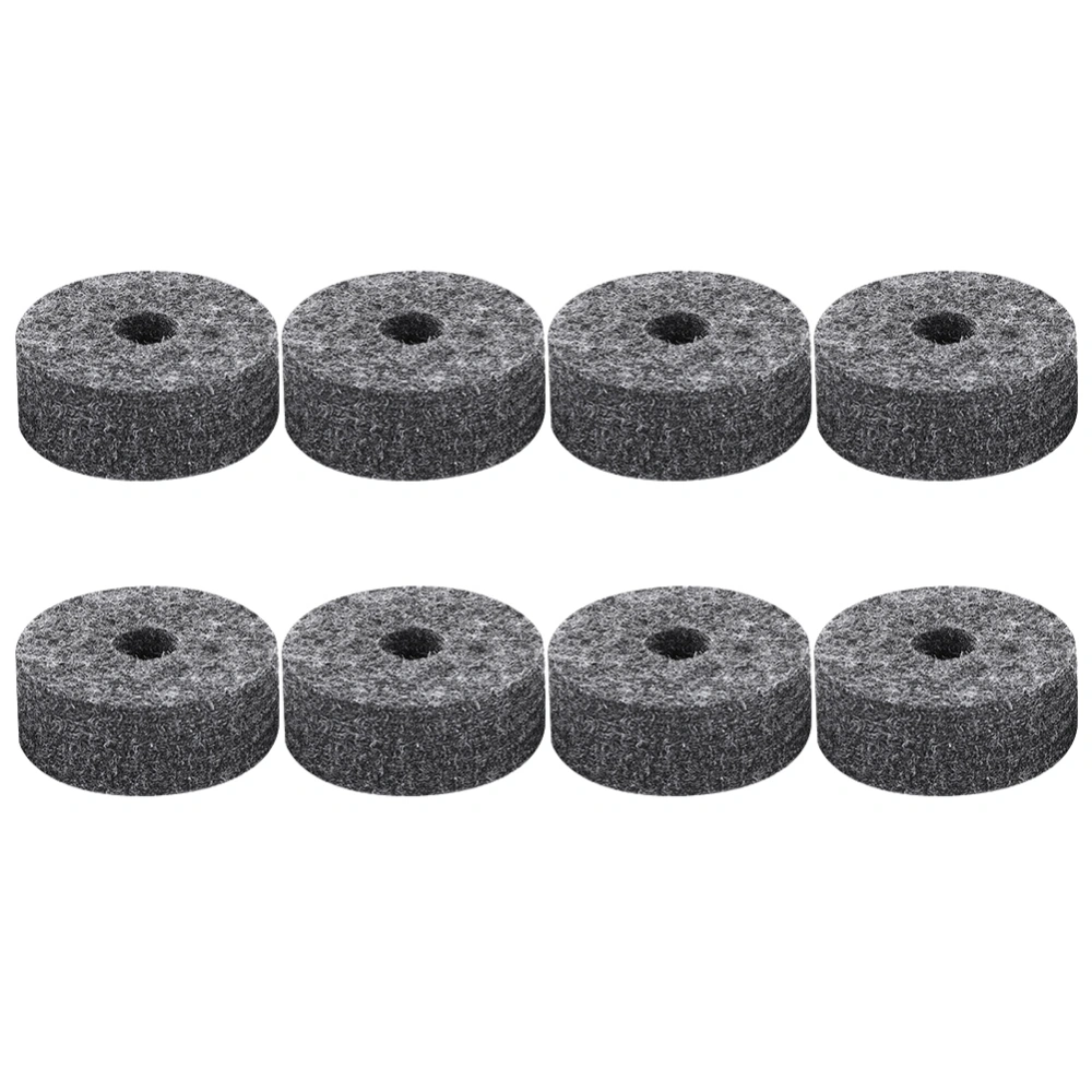 8 Pcs Drum Cymbal Felt Pads Set Replacement Parts Black Accessory