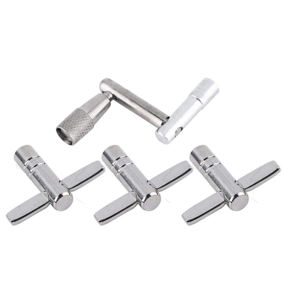 4 Pcs Chrome Plated Steel Universal Drum Key Tuning Tools Square Socket Accessory