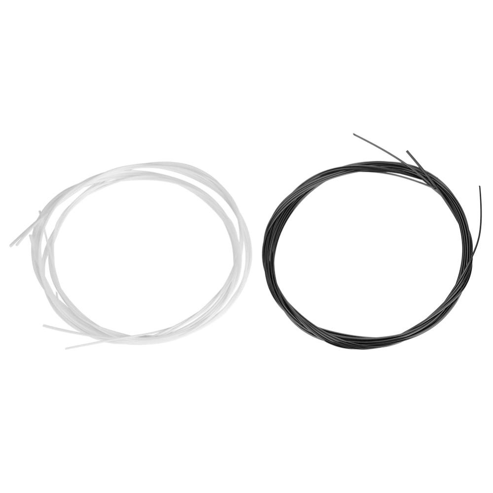 2 Sets 27inch White & Black Nylon Strings Replacement Part for Ukulele Instrument Accessory