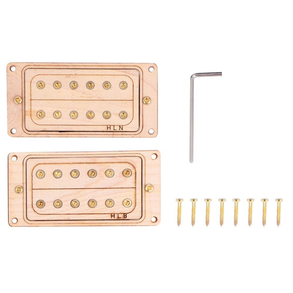 Maple Wood Magnet Neck Bridge Pickup Humbucker for LP SG Jazz Guitar (Gold)