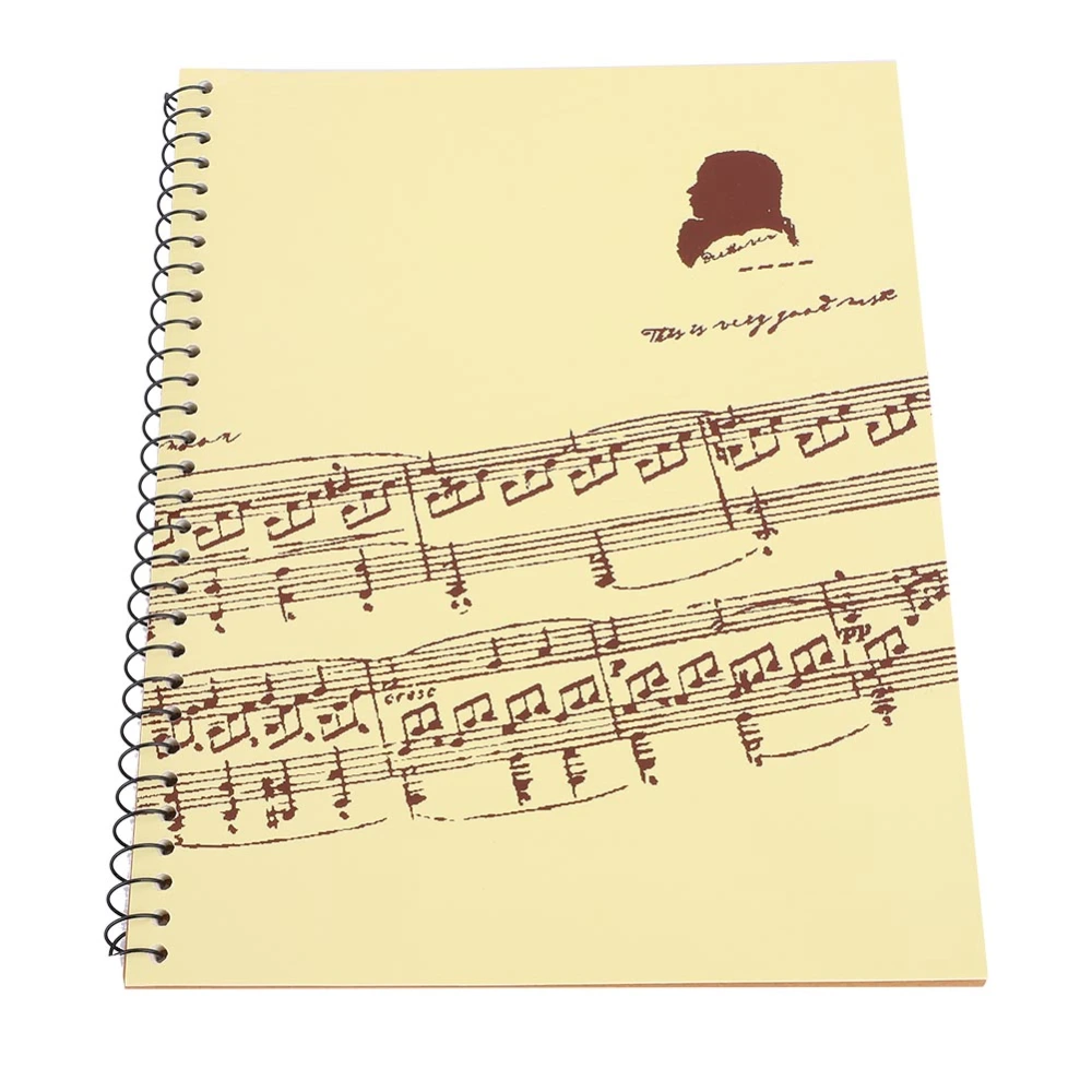 50 Pages Musical Notation Staff Notebook Music Manuscript Writing Paper (Yellow Music Score)