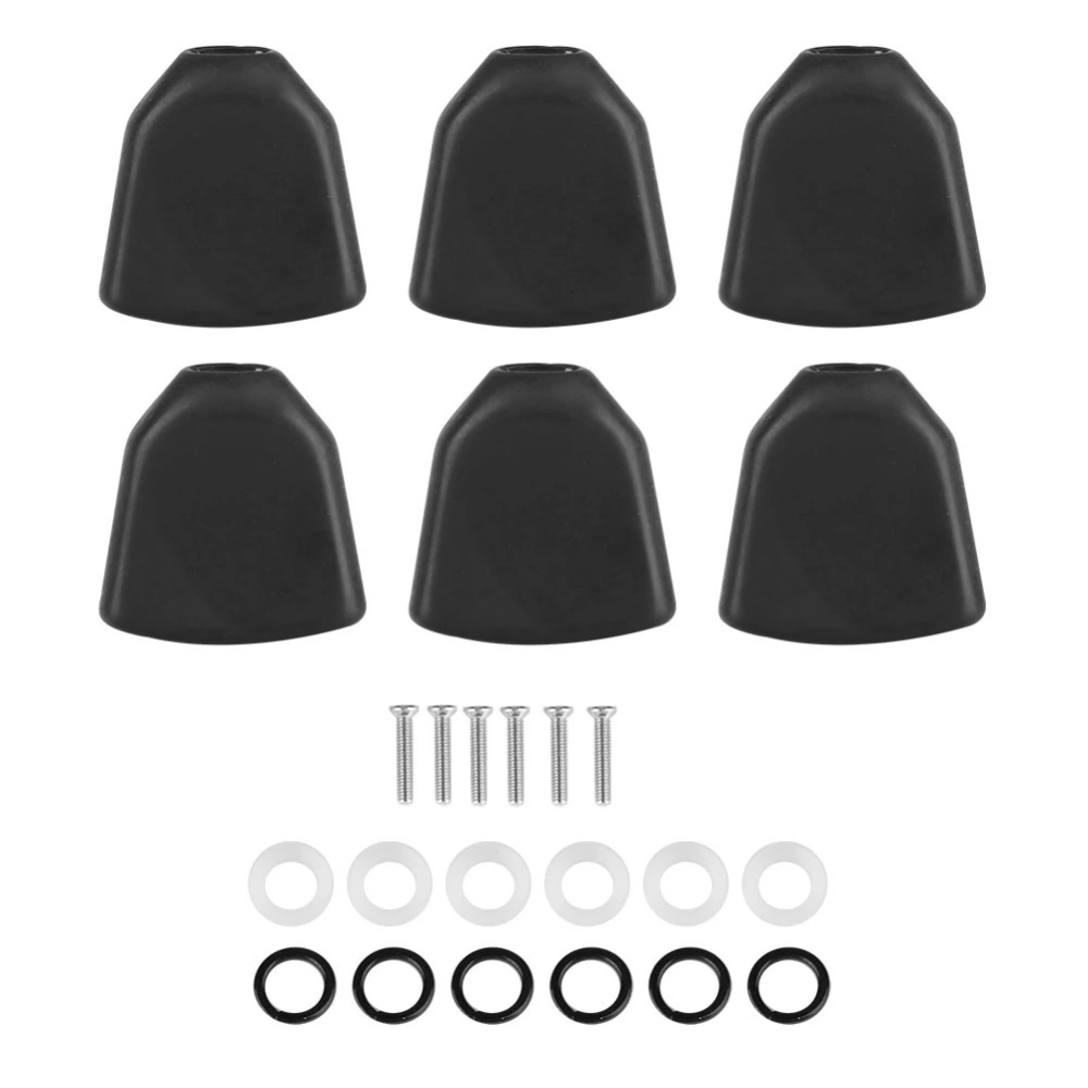 6 PCS/ Set Tuning Pegs Machine Heads Acrylic Buttons for Guitar(Black)