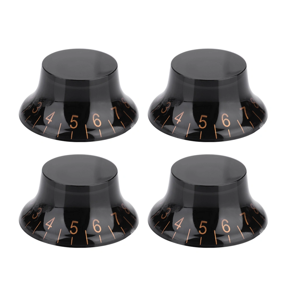 4 PCS Speed Tone Volume Control Knobs for EPI LP Electric Guitar (Black+Gold)