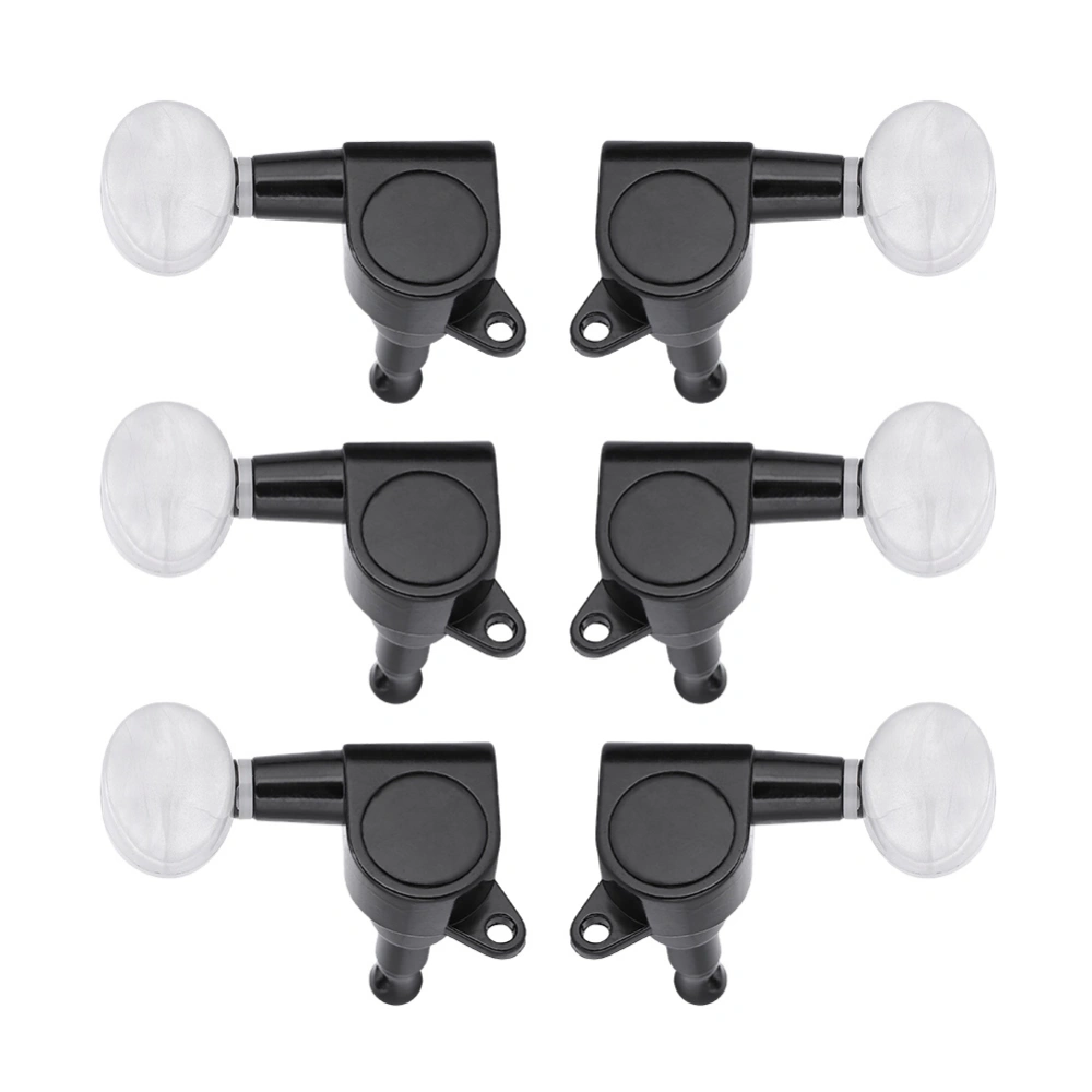 Tuning Pegs Locking Tuners Machine Heads for Acoustic Electric Guitar (Black 3L3R)