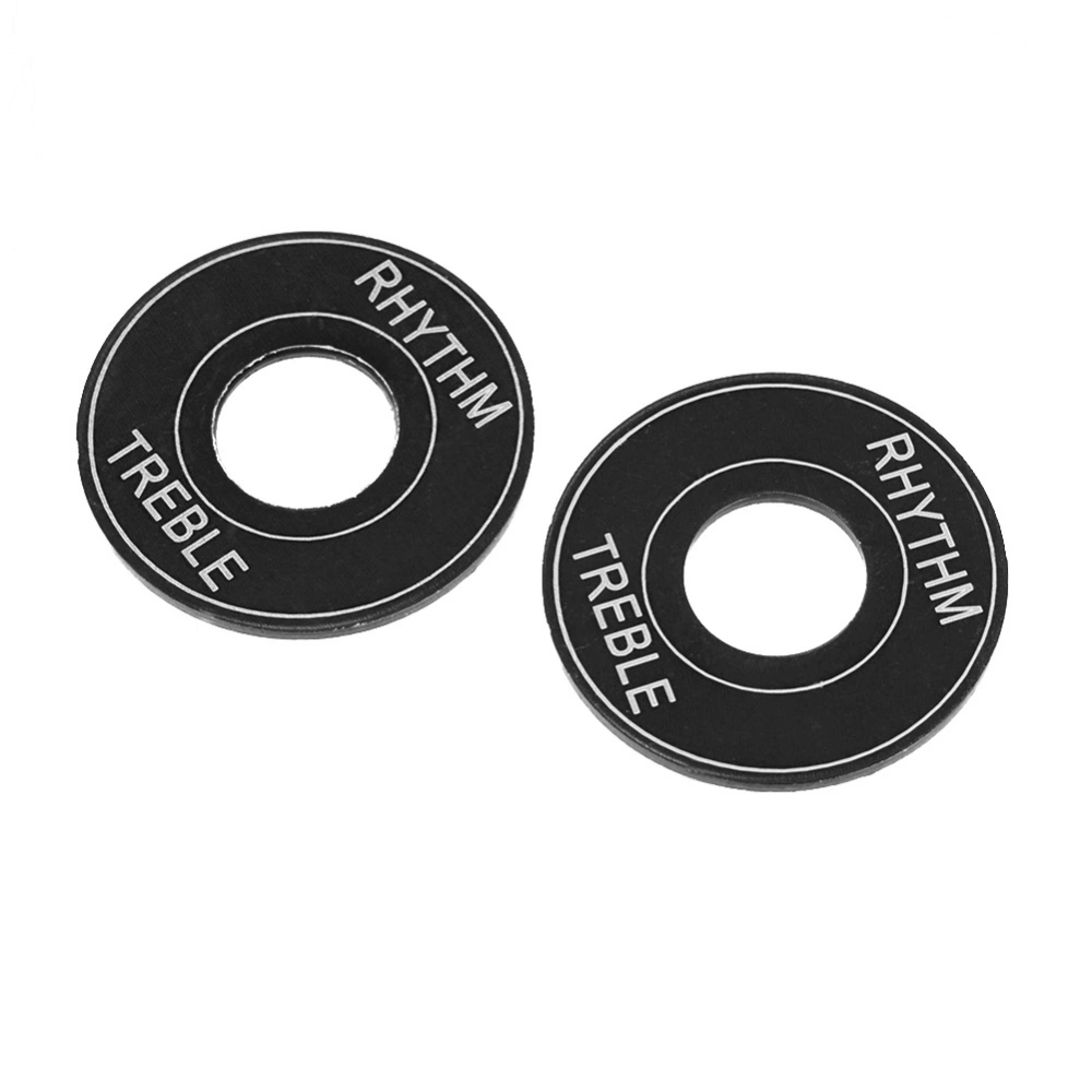 Aluminum Toggle Switch Plate Rhythm Treble Washer Ring for LP EPI Electric Guitar (Black)