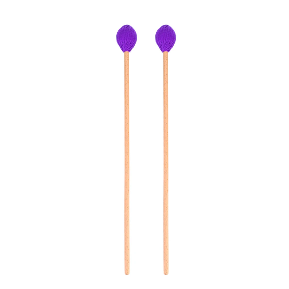 1 Pair Wool Head Keyboard Marimba Mallets with Beech Handles for Intermediate Player(Purple)