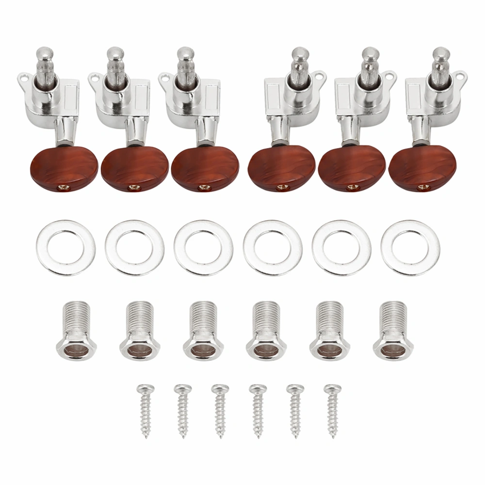 3L3R Tuning Pegs Locking Tuners Machine Heads for Acoustic Electric Guitar(Silver)