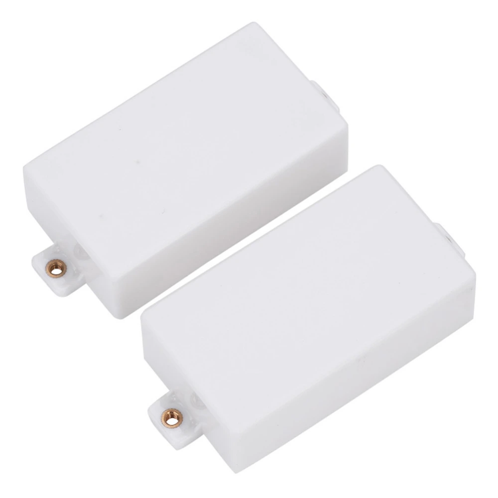 2Pcs Electric Guitar Humbucker Pickup Covers Sealed Guitar Replacement Parts (White)