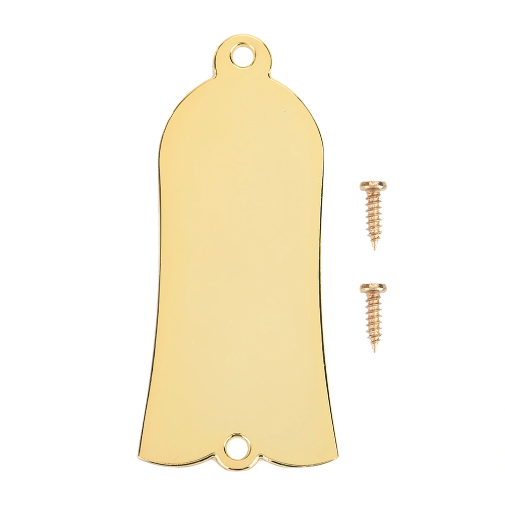 2 Holes Metal Truss Rod Cover with Screws Guitar Bass Replacement(Gold)